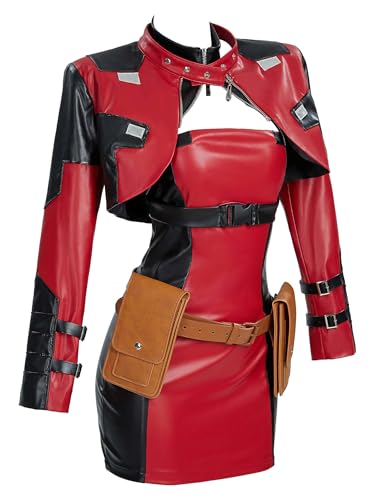miccostumes Women's Costume Super Hero Cosplay Racing Suit Set Dress and Jacket with Eye Patch (M)