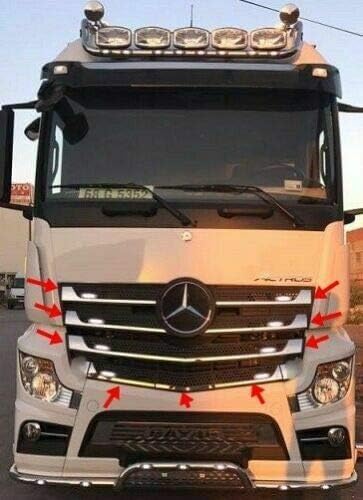 Mabi Automotive Parts Chrome Front Grill Cover Set Fits Actros Mp4 2013+ Narrow Cabin 9-Pieces