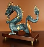 FENGSHUI-CAISHEN Pure Copper Dragon Statues - Dragon Figurine, Chinese Dragon Statue, Dragon Decor, Feng Shui Gifts, Feng Shui Decor, Dragon Gifts (Medium)