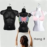 DisplayTown White Female Mannequin Torso with Metal Stand Hollow Back Body Stackable Dress Form for Tshirt Display, Countertop, Craft Shows, Photos and Design, S-M Clothing Size