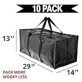 BAG-THAT! 10 Moving Bags, Heavy Duty Extra Large Stronger Handles Wrap Around bag Storage Totes Zippered Reusable Moving Supplies Clothes Attic Sports Garage Travel College