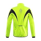 ARSUXEO Winter Warm UP Thermal Softshell Cycling Jacket Windproof Waterproof Bicycle Mountain Bike Clothes 15-K Green Size X-Large