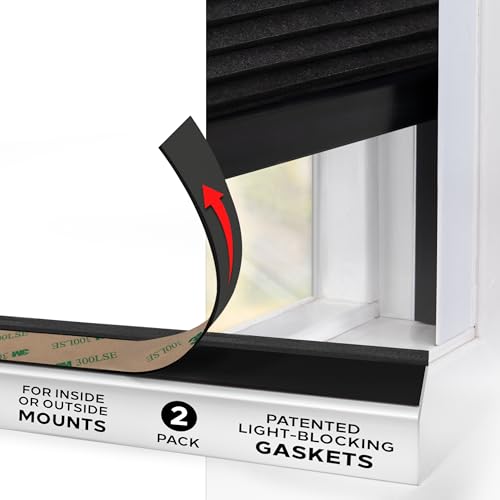 Sleepy Time Tracks - Original PVC Light Blocking Strips Made in The USA- Window Light Blocker for Blackout Shades & Blinds- Enjoy Deeper Sleep and Total Darkness (60" White Removable)