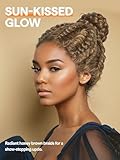 GORGIUS Updo Braided Wigs Honey Brown Braiding Cornrow Bun Wig Pre Handmade Highlight Synthetic Lace Front Wig with Baby Hair Natural Hairline Braids Wig For Women