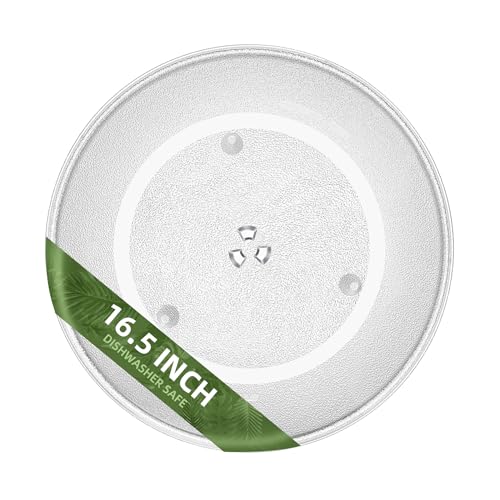 Gemroom 16.5" Microwave Turntable Plate Compatible with Panasonic A06014M00AP F06014M00AP, 16 1/2 inch Microwave Glass Plate Replacement for GE WB48X29704 Frigidaire 5304519348 Whirlpool WPW10510836