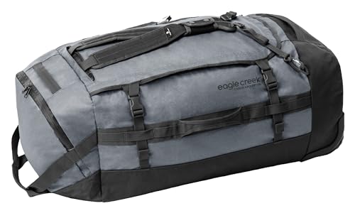 Eagle Creek Cargo Hauler 130L Rolling Duffle Bag with Wheels and Handle, Tuck-Away Backpack Straps, Easy-Access End Pocket & U-Lid Main Compartment, Charcoal