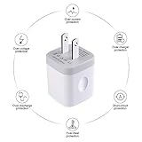 Single Port USB Wall Charger, GiGreen 1A/5V Power Adapter 5 Pack Charging Block Cube Plug Box Compatible Phone X/8/7/Xs/XR/6s/5/SE, Samsung S9/S8/S7/S6 Edge, Note 8, LG G5 V30, Moto, Pixel, Nexus, HTC