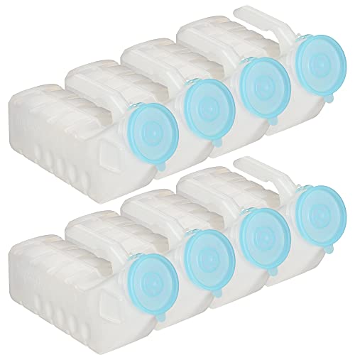 MedVance- Urinals for Men 1000ml with Glow in The Dark Spill Proof Pop Cap Lid, Plastic Pee Bottles for Men, Male Urinals, Pee Container Men, Portable Urinal for Car, Elderly & Incontinence (8 Pack)