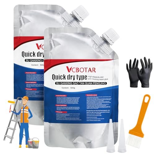 Concrete Crack Sealant,Premium Concrete Crack Filler, Slab Concrete Crack Waterproof Repair Sealant, Weather-Resistant Caulking Glue, Quick-Drying Sealing Adhesive for Concrete(2 pcs)