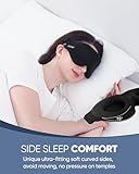 MZOO Sleep Eye Mask for Side Sleeper Men Women, Zero Eye Pressure 3D Sleeping Mask, Light Blocking Patented Design Night Blindfold, Soft Eye Shade Cover for Travel, Black