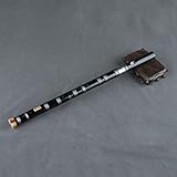 Bamboo Clarinet Vertical Flute with Clear Line Chinese Handmade Musical Instrument (Black-C Key)