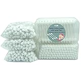 400pcs CGR Baby Safety Cotton Swabs with Large Tips for Newborn, Babies, Kids, Children, 100% Organic Cotton, White Paper Sticks, 5 Pack of 80 Swabs Total(2 Boxes and 3 Bags)