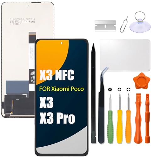 Replacement for Xiaomi Poco X3 | X3 Pro | X3 NFC LCD Screen for Xiaomi MZB07Z0IN M2007J20CI M2102J20SG M2007J20CG Touch Screen Digitizer Assembly LCD Display with Repair kit