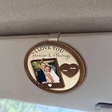 WANDER PRINTS Gift for Couple - Custom Photo, Personalized Custom Shaped Car Visor Clip - Drive Safe I Love You Couples