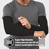 Feeke Arm Sleeves - 4 Pairs Anti-Slip Compression Sleeves for Cycling, Running and Outdoor Sports, Black