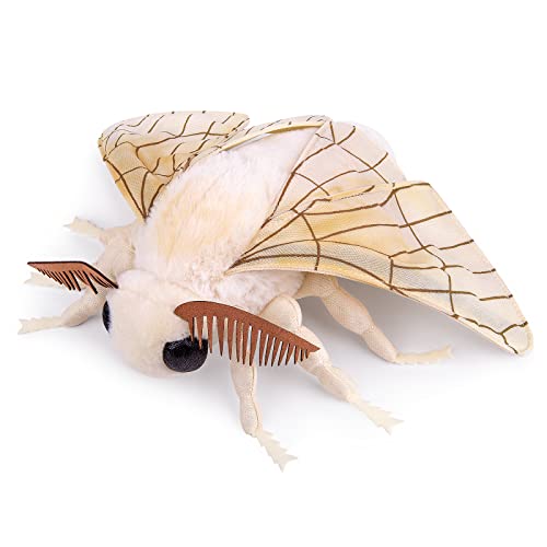 ZHONGXIN MADE Giant Silk Moth Plush - Lifelike 26" Silk Moth Stuffed Animal, Realistic Soft Big Wings Moth Weigted Toys, Simulation Butterfly Plushie Model Toy, Unique Plush Collection for Kids