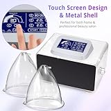 Multifunctional Vacuum Therapy Machine Kit - Vacuum Cupping System Scraping Massage Manual Massager with Touch Screen Design, 24 Cups and 3 Roller Heads for Body, Facial, Spa Salon or Home Use