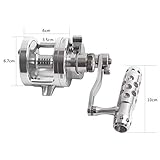 Saltwater Jigging Big Game Fishing Reel CNC Machined 2 Speed Lever Drag Deep Sea Boat Trolling Fishing Right Handed Only 44lb