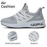 SURRAY Womens Air Tennis Running Shoes Gym Sports Comfortable Breathable Jogging Fashion Sneakers Whitegrey US 11