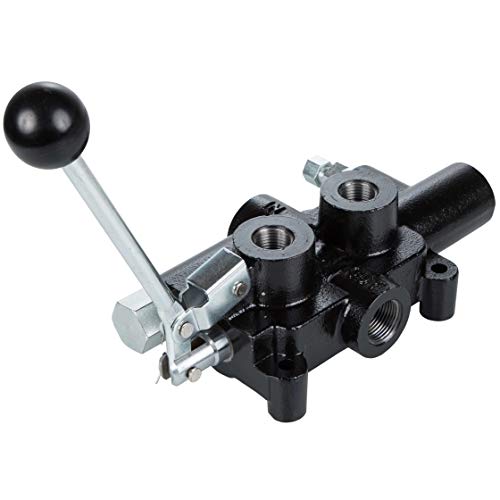RuggedMade 25 GPM Hydraulic Log Splitter Directional Control Valve, Auto Return Detent Lever Handle, 2750 PSI (1/2" Work Ports)