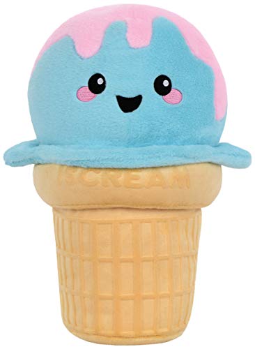 iscream Vanilla Scented Embossed Fleece Ice Cream Cone Embroidered Accent 12" x 7" 3D Pillow