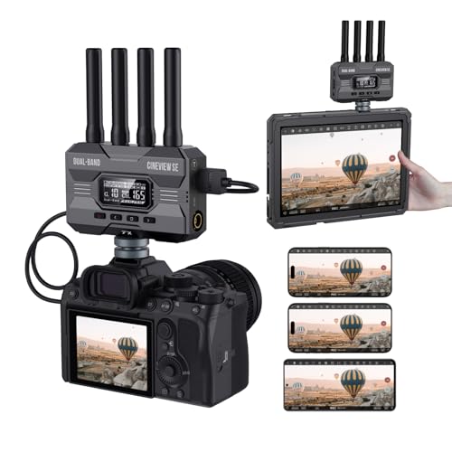 Accsoon CineView SE Wireless Video Transmitter Receiver, HDMI SDI Dual-Band Transmission, Range of 1200ft/350m,Latency 0.05s&1080P HD Video, Support 4 Devices, Compatible with CineView M7 Pro/HE/2 SDI