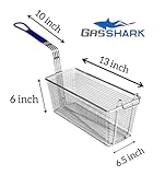 Gas Shark Deep Fryer Basket | 2 Pack | Heavy Duty Commercial Grade | 13" x 6.5" x 6" | Professional Kitchen Fry Basket | Perfect for Restaurant Use