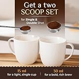 Orblue Premium Coffee Scoop Set - 1 Tbsp (15ml) & 2 Tbsp (30ml) Measuring Tablespoon - Stainless Steel Coffee Measuring Spoon and Scooper with Long Handles - Pack of 2