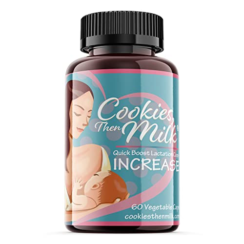 Cookies, Then Milk Lactation Support Supplement Capsules, Breastfeeding Essentials Postnatal Increase Breast Milk Supply, Milkflow Aid Pills, Ideal to Induce Postpartum Breastmilk & Feeding Milk
