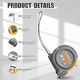 MulWark Pack of 2 26ft Measuring Tape Measure by Imperial Inch Metric Scale with Both-Side Metal Blade, Magnetic Tip Hook, and Shock Absorbent Case for Construction, Carpenter, Architect, Woodworking