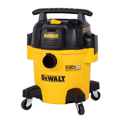 DEWALT 5 Gallon STEALTHSONIC Shop Vacuum Wet and Dry, Powerful Suction & Portable Shop Vac with Attachments, Ultra Quiet Wet Dry Vac for Home, Garage, Car, Workshop, Jobsite, DXV05P-QT, 4 Peak HP