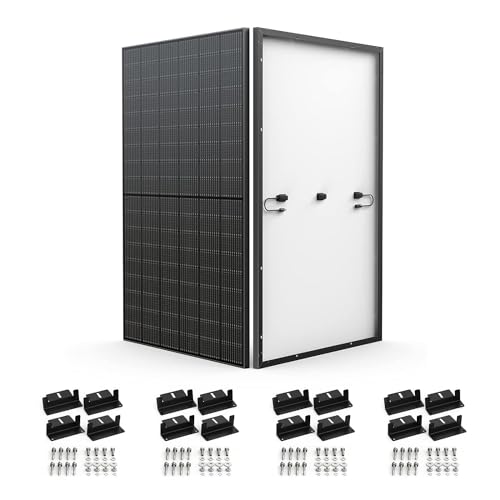 ECOFLOW Monocrystalline Solar Panel 2 x 400 W, Rigid Solar Panel with 8 Mounting Feet, Photovoltaic Module Ideal for Balcony, Motorhome, Garden Shed, Boat
