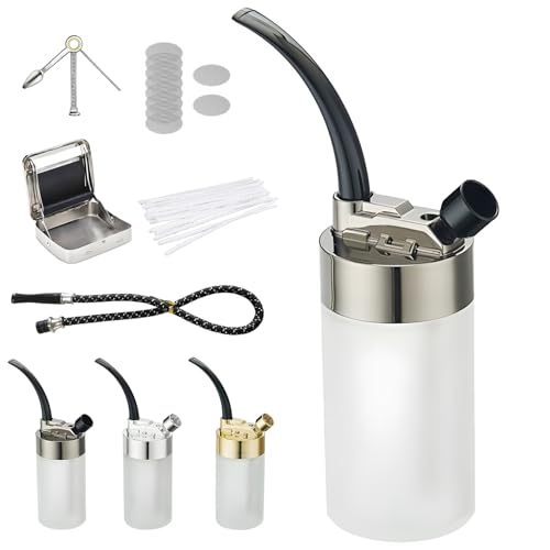 PangSing & Nan Portable Glass Hookah Set - Mini premium Handheld Glass Hookah with Hose & Travel Accessories, Easy-Clean Design for Suitable for single person use or On-the-Go Use(Black)