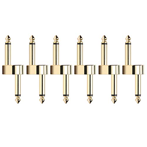 AZOR 1/4 Inch(6.35mm) Guitar Pedals Coupler Z Type Guitar Pedal Connectors 6 Pack, Male to Male Connector for Effect Pedalboard