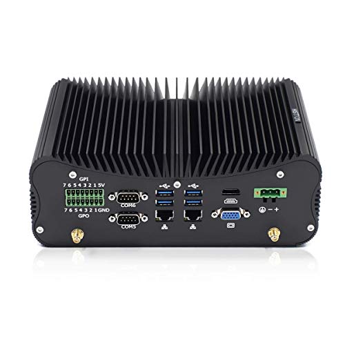 HISTTON Fanless PC Industrial Mini PC Core i7-10510U, 32GB RAM 512GB SSD, Desktop Mini PC Windows 10 Pro, HDMI & VGA RS485/232 COM, GPIO, WiFi, USB 3.0, Mini Computers, Support Linux/Ubuntu