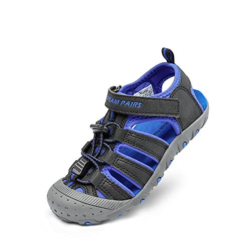 DREAM PAIRS Boys Girls Closed-Toe Outdoor Summer Sport Sandals for Little/Big Kid,Size 1 Little Kid,Black/Dark Blue,181105K