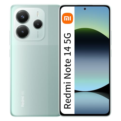 Xiaomi Redmi Note 14 5G + LTE (for Tmobile Mint Tello Global) (256GB + 8GB) 6.67" NFC 120Hz 108MP AI Triple Cam Unlocked Model 24094RAD4G Dual Sim (Coral Green)