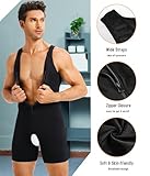 TAILONG Mens Bodysuit Shapewear for Tummy Control Gynecomastia Compression Shirts Full Body Shapewear Fajas Para Hombres Black