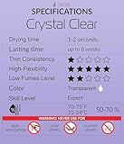 Crystal Clear Eyelash Extension Glue Stacy Lash (0.17fl.oz/5ml)/1 Sec Drying Time/Retention – 8 Weeks/Transparent Adhesive/Professional Supplies