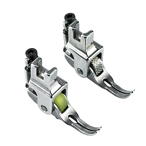 Blooy 2 PCS/Lot P363 0.3cm Roller Zipper Presser Foot Fits Single Needle Lockstitch Sewing Machine JUKI Brother Jack Feet with Wheel