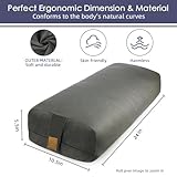 FelizMax Organic Buckwheat Bolster (24X10.5X5.5 in) Yoga Bolster Supportive Yoga Cushion for Restorative Yoga Accessories Rectangular Meditation Pillow 100% Cotton Cover Yoga Pillow (Black)