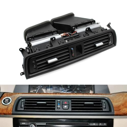 Goodithy Compatible with BMW 5 Series F10 F11, Front Center Air Vent Outlet Assembly Dashboard AC Vent Air Conditioning Grille Cover Assembly Complete Trim Replacement (without Chrome)