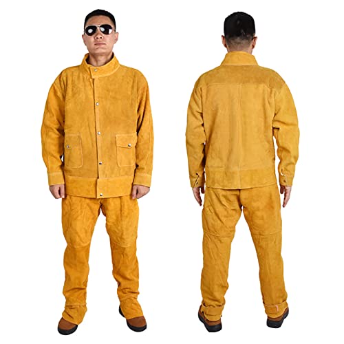 Work Overall Uniform Men Women Working Coveralls Welding Suit Workshop Mechanical Uniform Work Clothes Warehouse Suit,Yellow,XL