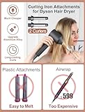 Automatic Curling Wands Attachments with 2 Curlers for Dyson Supersonic Hair Dryer Airwrap, Long Hair Waver Styling Iron Tool Blow Dryer Accessories for Women