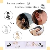 Ronglry Acupressure Slimming Earrings Therapy Weight Loss Earrings for Women Men Non Piercing Metiz Lymphatic Healing Therapy Lymph Detox Earrings Shiny Skinny Ear Clips Studs (8Pairs) A