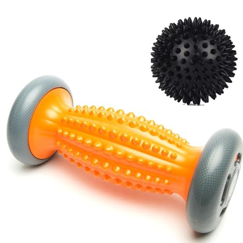 NATURAL CHEMISTREE Foot Massage Roller Spikey Ball Set - for Plantar Fasciitis Relief, Acupressure Trigger Point Therapy, Whole Body Muscle Massager for Heel & Foot Arch Pain, Wrist, Shoulder & Neck