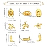 SUNNYCLUE 1 Box 90Pcs Western Cowboy Charms Tibetan Style 3D Miniature Cowboy Cowgirl Hat Charm Golden Horse Charm Double Sided Boot Shoe Charms for Jewelry Making Charms DIY Keychain Crafts Supplies