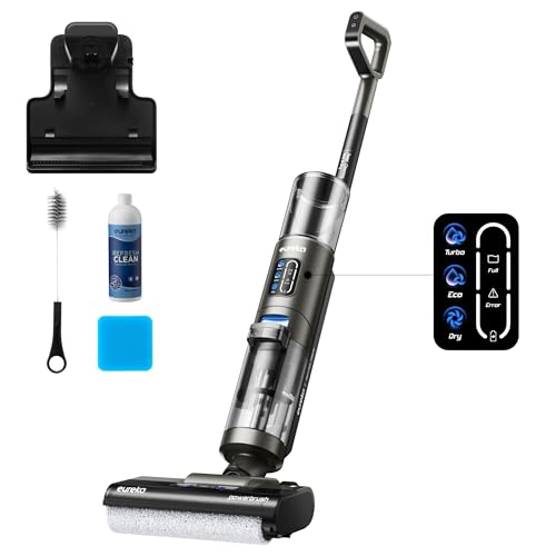 Eureka Cordless Wet Dry Vacuum Cleaner Self Cleaning Vacuum and Mop Combo, Good for Hard Floors Pet Hair Sticky Messes, RapidWash NEW430BL, Blue