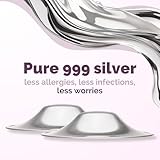 LIVELLA - Original Silver Nursing Cups - Made in Germany with 999 Silver - Universal Fit - Protect and Soothe Sore Nipples - Silver Nipple Shields for Breastfeeding - FDA-Registered