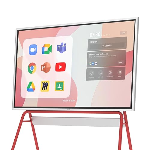 Vibe S1 4K UHD Smart Board, 55 Inch Digital Whiteboard for Office and Classroom, Electronic Presentation Meeting Device for Hybrid Work, Interative Touchscreen Display, Chrome OS and 250+ Free Apps